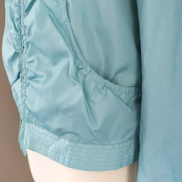 Forever 21 Blue Zip up Nylon Jacket with Mesh Lining Sz L Juniors - Picture 4 of 8